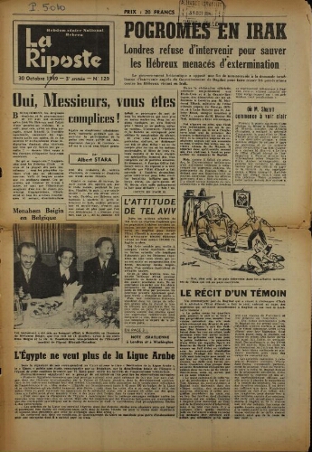 La Riposte N°129 (30 oct. 1949)